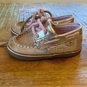 Pink/tan Sperry Toddler size 4